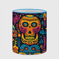 Кружка 3D Узор в мексиканском стиле, цвет: 3D-небесно-голубой кант — фото 2