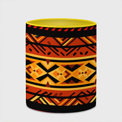 Кружка 3D Узор в этническом стиле масаев, цвет: 3D-белый + желтый — фото 2