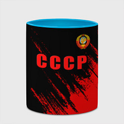 Кружка 3D СССР герб брызги красок, цвет: 3D-белый + небесно-голубой — фото 2