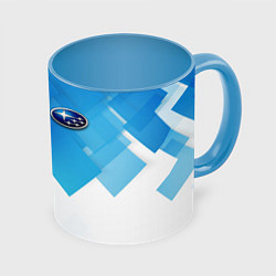 Кружка 3D Subaru art, цвет: 3D-белый + небесно-голубой