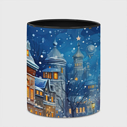 Кружка 3D Новогоднее настроение город, цвет: 3D-белый + черный — фото 2