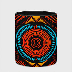 Кружка 3D Орнамент в африканском стиле на тёмном фоне, цвет: 3D-белый + черный — фото 2