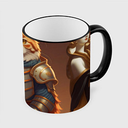 Кружка 3D Кот рыцарь от ai, цвет: 3D-черный кант
