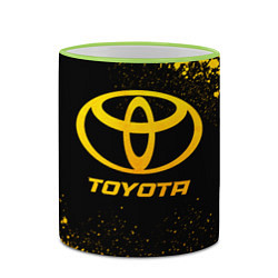 Кружка 3D Toyota - gold gradient, цвет: 3D-светло-зеленый кант — фото 2