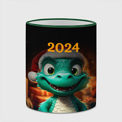 Кружка 3D Зеленый дракон 2024, цвет: 3D-зеленый кант — фото 2