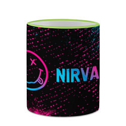 Кружка 3D Nirvana - neon gradient по-горизонтали, цвет: 3D-светло-зеленый кант — фото 2