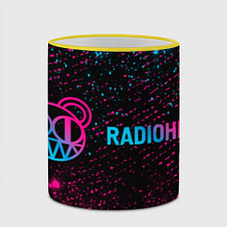 Кружка 3D Radiohead - neon gradient по-горизонтали, цвет: 3D-желтый кант — фото 2