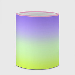 Кружка 3D Фиолетовый мятный и желто-зеленый градиент, цвет: 3D-розовый кант — фото 2