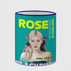 Кружка 3D Rose - девушка певица из группы Blackpink, цвет: 3D-синий кант — фото 2