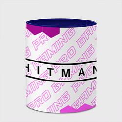 Кружка 3D Hitman pro gaming по-горизонтали, цвет: 3D-белый + синий — фото 2