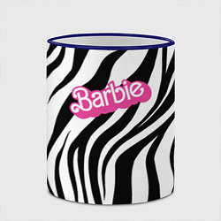 Кружка 3D Ретро Барби - паттерн полосок зебры, цвет: 3D-синий кант — фото 2
