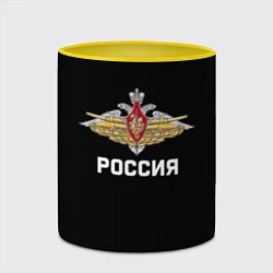 Кружка 3D Армия России герб, цвет: 3D-белый + желтый — фото 2