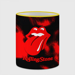 Кружка 3D Rolling Stone rock, цвет: 3D-желтый кант — фото 2