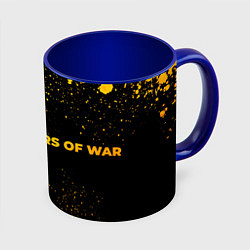 Кружка 3D Gears of War - gold gradient по-горизонтали, цвет: 3D-белый + синий