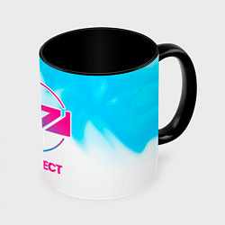 Кружка 3D Mass Effect neon gradient style, цвет: 3D-белый + черный