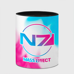 Кружка 3D Mass Effect neon gradient style, цвет: 3D-белый + черный — фото 2
