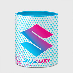 Кружка 3D Suzuki neon gradient style, цвет: 3D-белый + небесно-голубой — фото 2