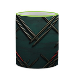 Кружка 3D Диагональный узор в шотландском стиле, цвет: 3D-светло-зеленый кант — фото 2