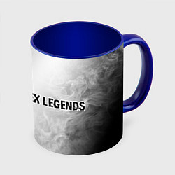 Кружка 3D Apex Legends glitch на светлом фоне по-горизонтали, цвет: 3D-белый + синий