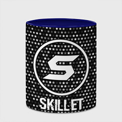 Кружка 3D Skillet glitch на темном фоне, цвет: 3D-белый + синий — фото 2