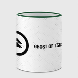 Кружка 3D Ghost of Tsushima glitch на светлом фоне по-горизо, цвет: 3D-зеленый кант — фото 2