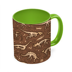Кружка 3D Dinosaurs bones, цвет: 3D-белый + светло-зеленый