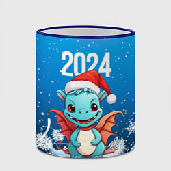 Кружка 3D Дракон зимних праздников, цвет: 3D-синий кант — фото 2