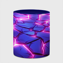 Кружка 3D Неоновые фиолетовые камни со свечением, цвет: 3D-белый + синий — фото 2