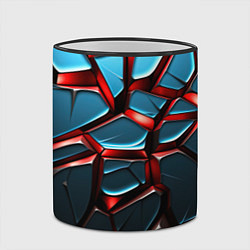 Кружка 3D Синие плиты с красными стеклами, цвет: 3D-черный кант — фото 2