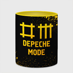 Кружка 3D Depeche Mode - gold gradient, цвет: 3D-белый + желтый — фото 2