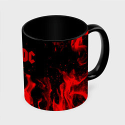 Кружка 3D AC DC огненный стиль, цвет: 3D-белый + черный