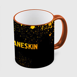 Кружка 3D Maneskin - gold gradient по-горизонтали, цвет: 3D-оранжевый кант