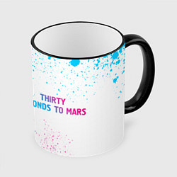 Кружка 3D Thirty Seconds to Mars neon gradient style по-гори, цвет: 3D-черный кант