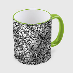 Кружка 3D Разбитое зеркало, цвет: 3D-светло-зеленый кант