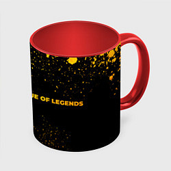 Кружка 3D League of Legends - gold gradient по-горизонтали, цвет: 3D-белый + красный