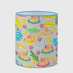 Кружка 3D Семья капибар на отдыхе, цвет: 3D-небесно-голубой кант — фото 2