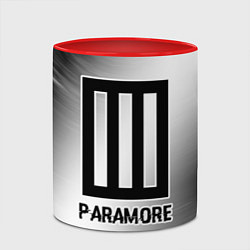 Кружка 3D Paramore glitch на светлом фоне, цвет: 3D-белый + красный — фото 2