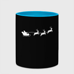 Кружка 3D Санта Клаус - минимализм, цвет: 3D-белый + небесно-голубой — фото 2