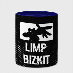 Кружка 3D Limp Bizkit glitch на темном фоне, цвет: 3D-белый + синий — фото 2