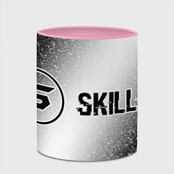 Кружка 3D Skillet glitch на светлом фоне по-горизонтали, цвет: 3D-белый + розовый — фото 2