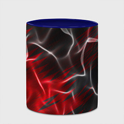Кружка 3D Дым и красные текстуры, цвет: 3D-белый + синий — фото 2
