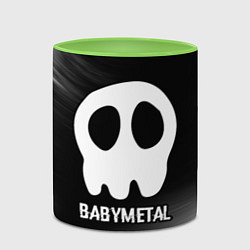Кружка 3D Babymetal glitch на темном фоне, цвет: 3D-белый + светло-зеленый — фото 2