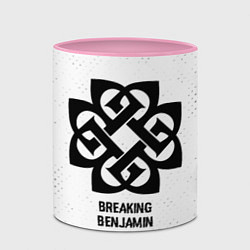 Кружка 3D Breaking Benjamin glitch на светлом фоне, цвет: 3D-белый + розовый — фото 2