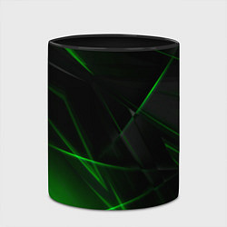 Кружка 3D Зелёные узоры текстура, цвет: 3D-белый + черный — фото 2