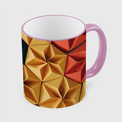 Кружка 3D Ромбовое вдохновение, цвет: 3D-розовый кант