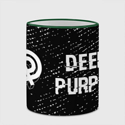 Кружка 3D Deep Purple glitch на темном фоне по-горизонтали, цвет: 3D-зеленый кант — фото 2