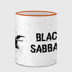 Кружка 3D Black Sabbath glitch на светлом фоне по-горизонтал, цвет: 3D-оранжевый кант — фото 2