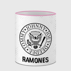 Кружка 3D Ramones glitch на светлом фоне, цвет: 3D-розовый кант — фото 2