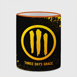 Кружка 3D Three Days Grace - gold gradient, цвет: 3D-оранжевый кант — фото 2