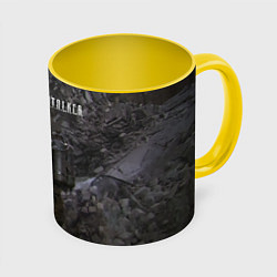 Кружка 3D STALKER 2 одиночка с детектором, цвет: 3D-белый + желтый